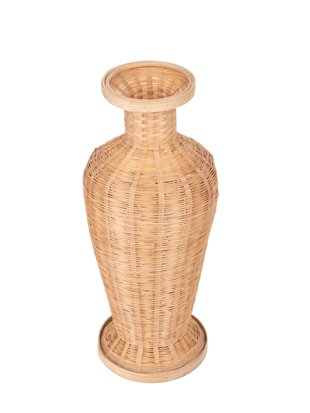 Bamboo Weave Flower Vase - 14 inches Height